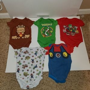 SOLD** 5 Mario Brothers onsies
